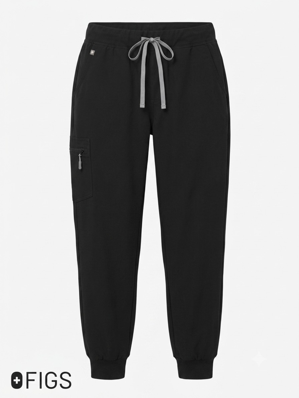 FIGS Zamora Jogger Scrub Pants Womens Small Black Medical Nursing Uniform Cargo